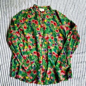 Sezane Pierre shirt floral green shirt